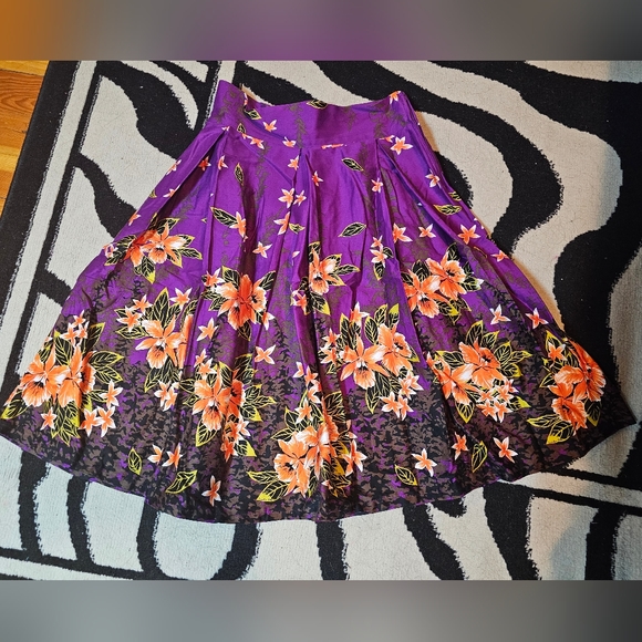 Deadly Dames Dresses & Skirts - Deadly Dames Large purple skirt tropical Hawaiian